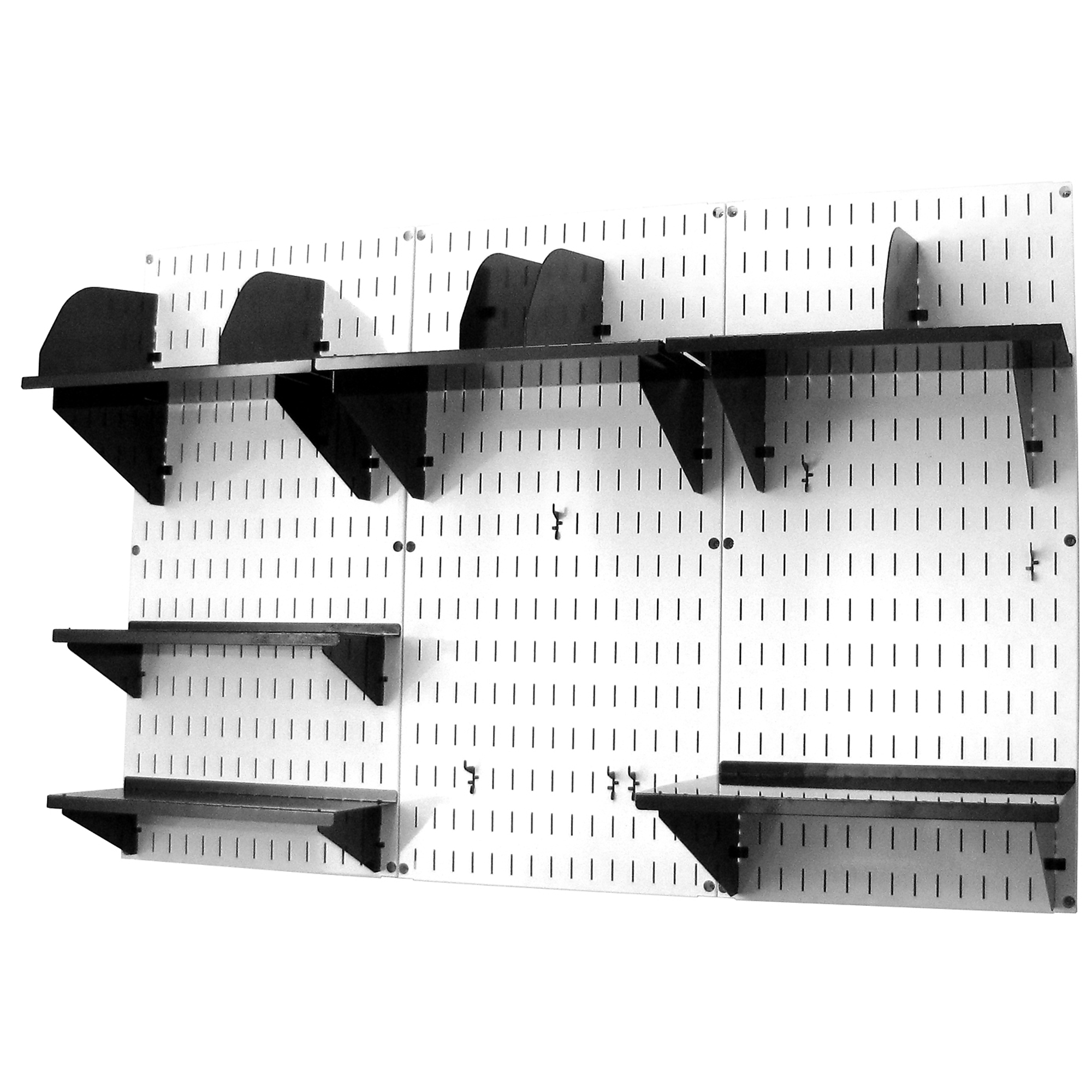 Wall Control Wall-Mounted Office Organizer Unit — White Panels, Black Accessories, Model# 15IOFC-300-WB